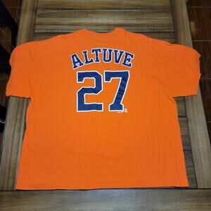 Majestic Orange Unisex Tee Houston Astros "27 Altuve" - Size 2XL